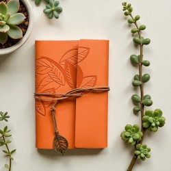 Vintage Kunstleder Notizheft A5 orange bookishlover.ch Basel Schweiz