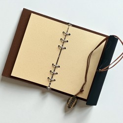 Vintage Faux Leather A5 Notebook black bookishlover.ch Basel Switzerland