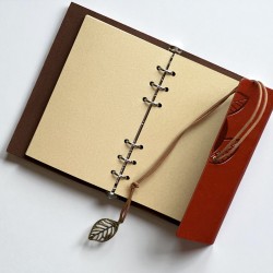 Vintage Faux Leather A5 Notebook whisky brown bookishlover.ch Basel Switzerland